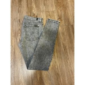 7 Seven For All Mankind Jeans Acid Wash Olive Green  Stretch Skinny Women's 31